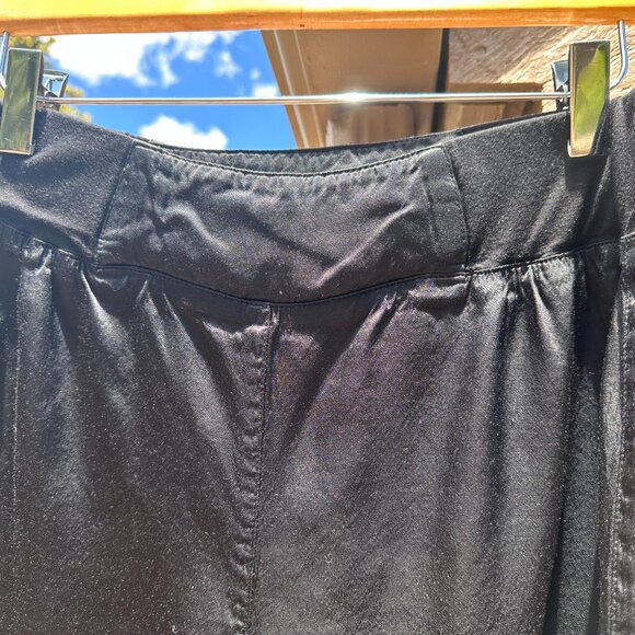 Vintage Barbara Lesser Cropped High-Rise Satin Black Pants - Picture 3 of 8